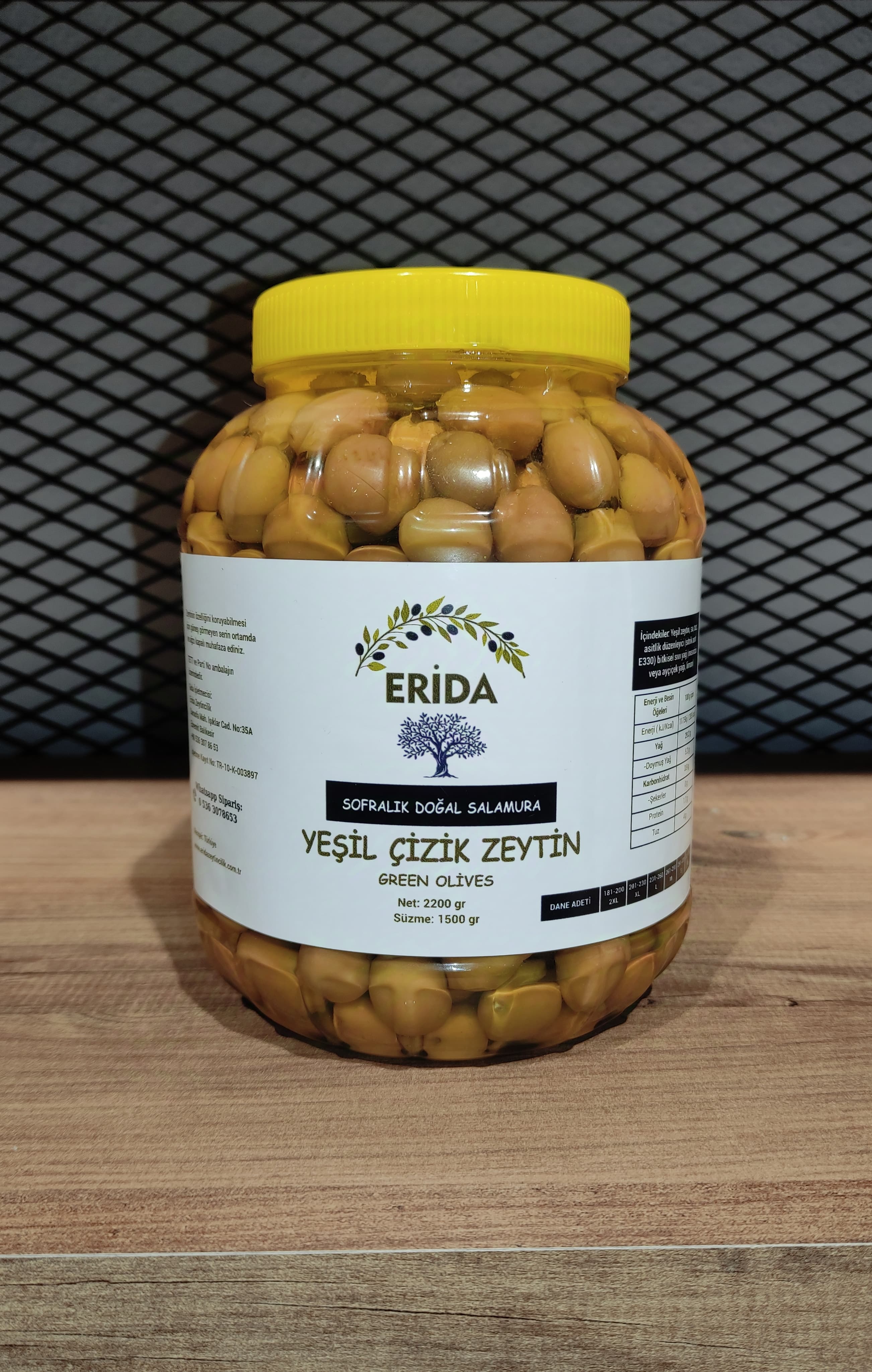 Erida Çizik Yeşil Zeytin Net 1.5 Kg